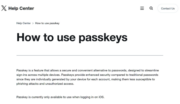 淮阳苹果维修店铺分享iOS用户如何通过通行密钥(Passkey)登录 